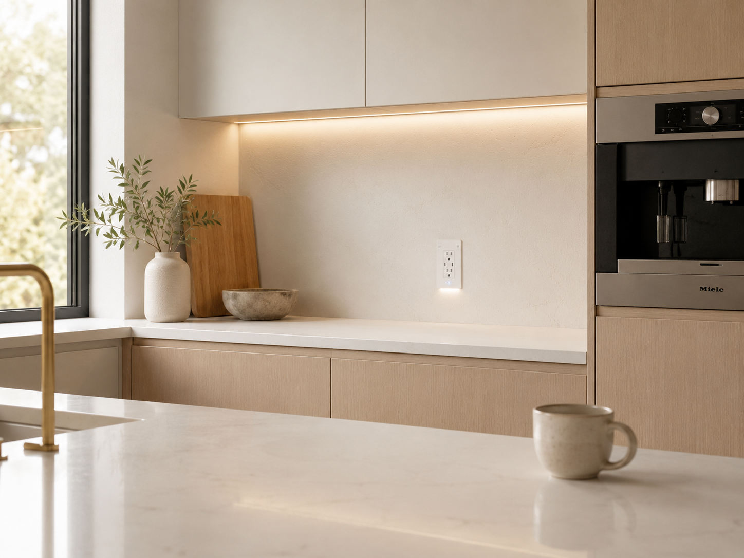 Kitchen environment with InvisOutlet integrated into the room